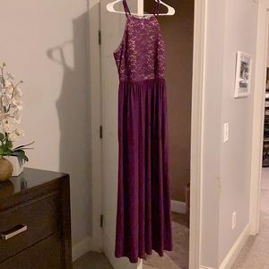 Nightway maxi dress burgundy size 12